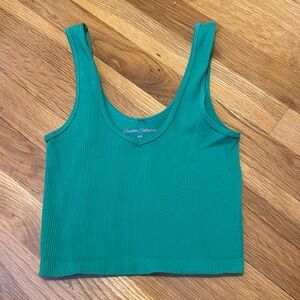 green cropped tank top
